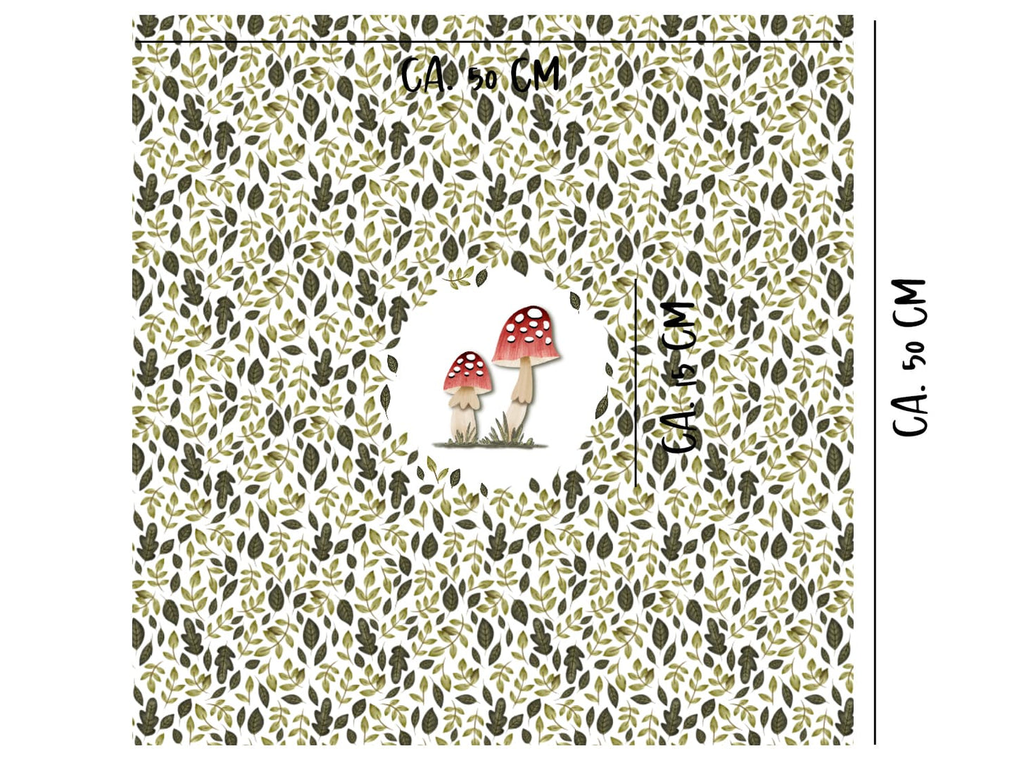 stoff-baumwolle-french-terry-sommersweat-kathi-kunterbunt-herbst-blaetter-laub-pilze-fliegenpilz-gruen-rot-panel-masse