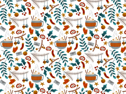 stoff-baumwolle-french-terry-sommersweat-kathi-kunterbunt-winter-freunde-tasse-zweig-ilex-apfel-orange-socken-handschuhe-kombistoff