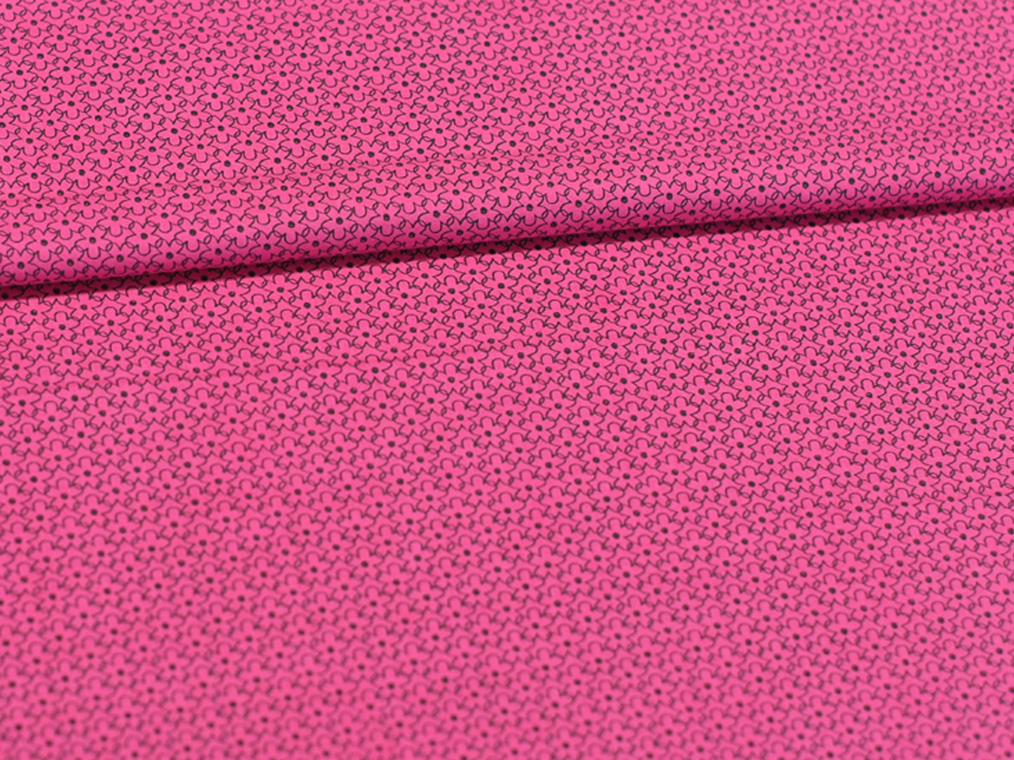 Patchworkstoff - Baumwolle Stoff - Flowers in Pink, leuchtend pink mit feinem Muster, geeignet für kreative Projekte.