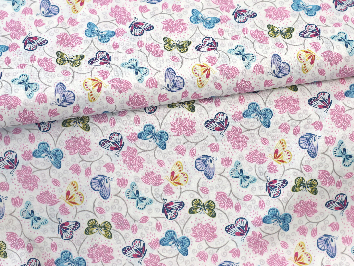 Cotton Fabric - Sew Mindful - Lotus Flowers Pink