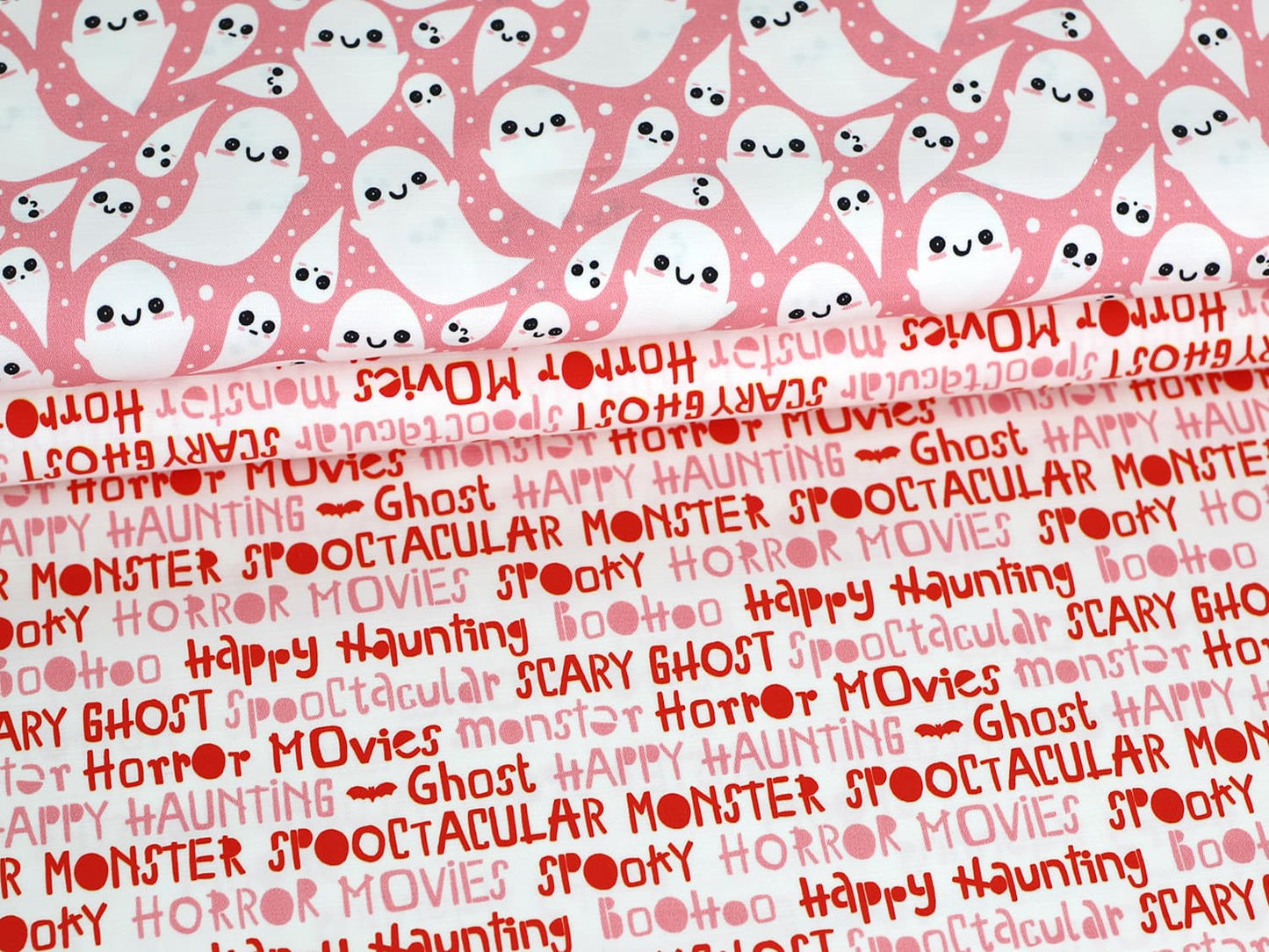 stoff-baumwolle-slub-halloween-herbst-gespenst-geisterstunde-tupfen-rosa-kombi