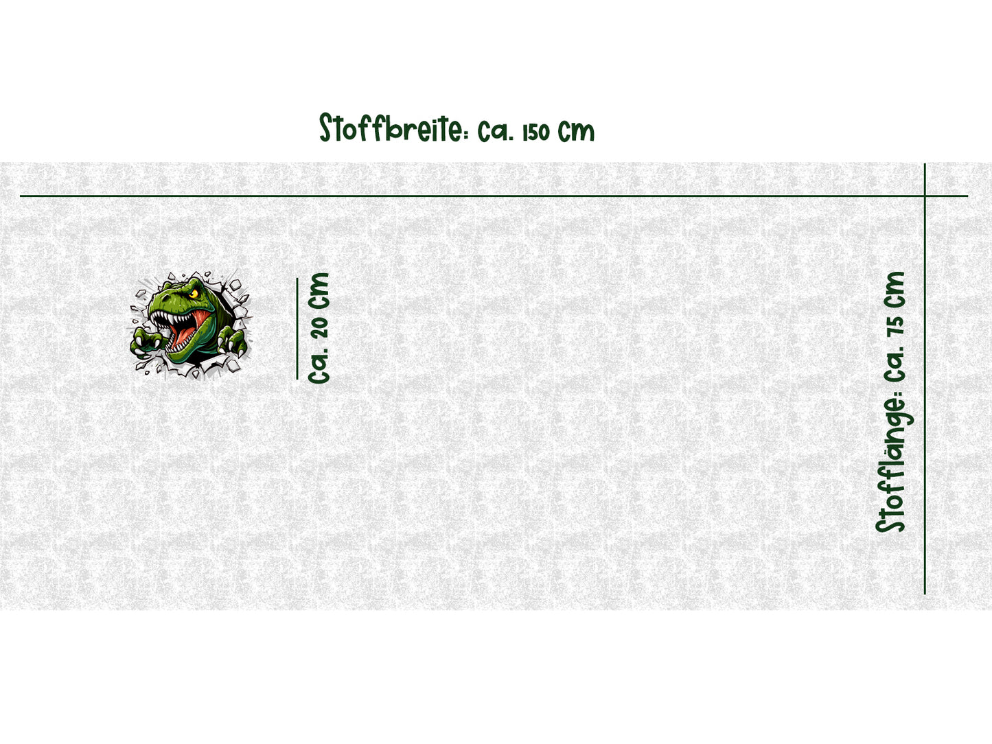 French Terry - T-Rex PANEL - blassgrau