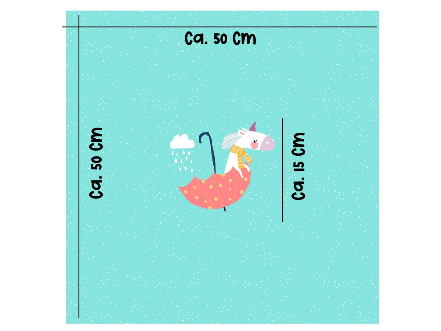stoff-french-terry-sommersweat-baumwolle-kathi-kunterbunt-einhorn-regenschirm-mint-panel