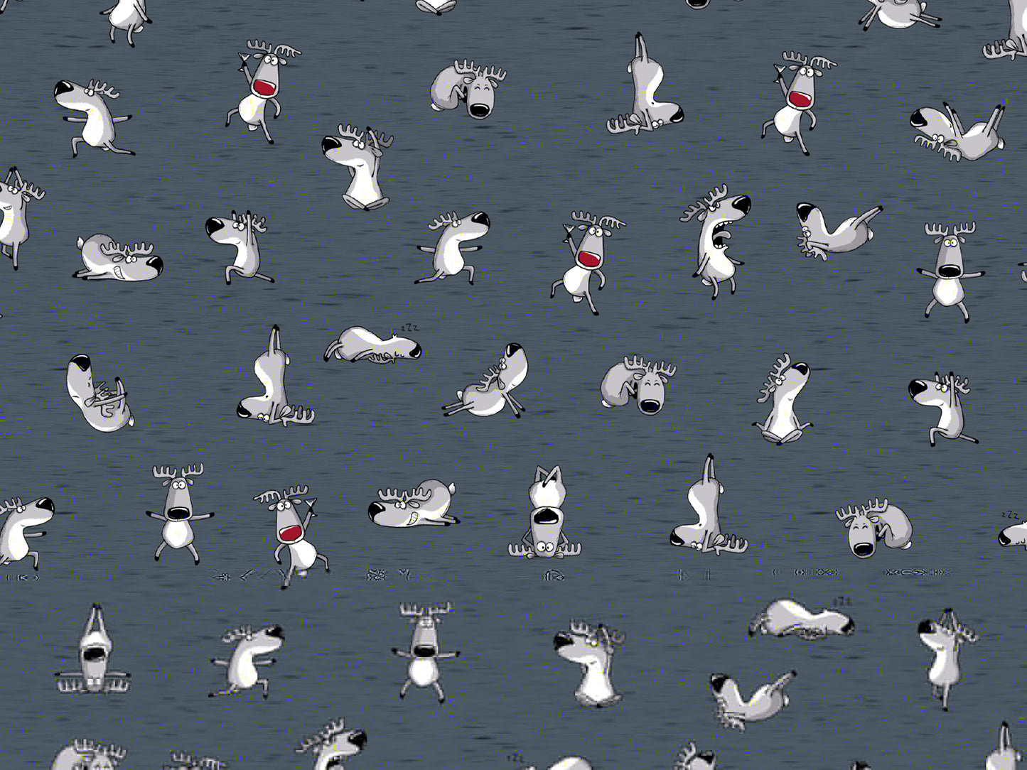 French Terry Stoff - Thorsten Berger WINTER MOODS - Rentiere, jeansblau