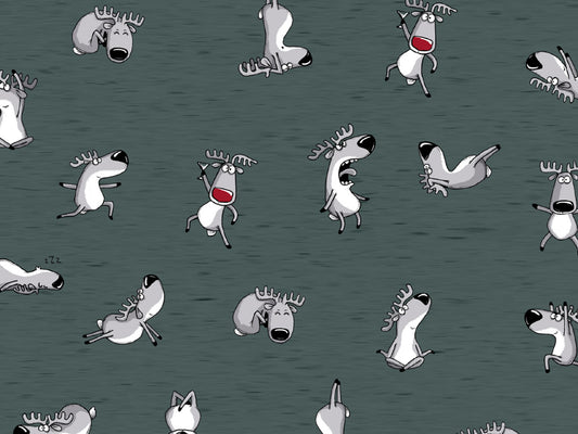 French Terry Stoff - Thorsten Berger WINTER MOODS - Rentiere, smaragd