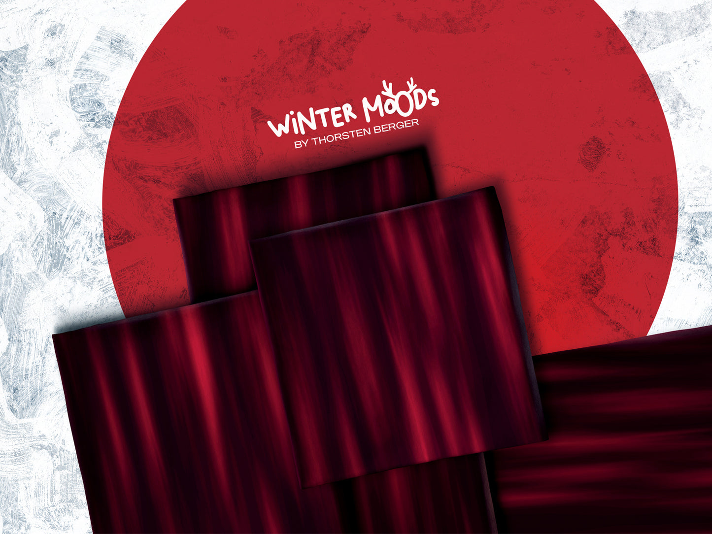 French Terry Stoff - Thorsten Berger WINTER MOODS - Weihnachtsmann, bordeaux Kombistoff