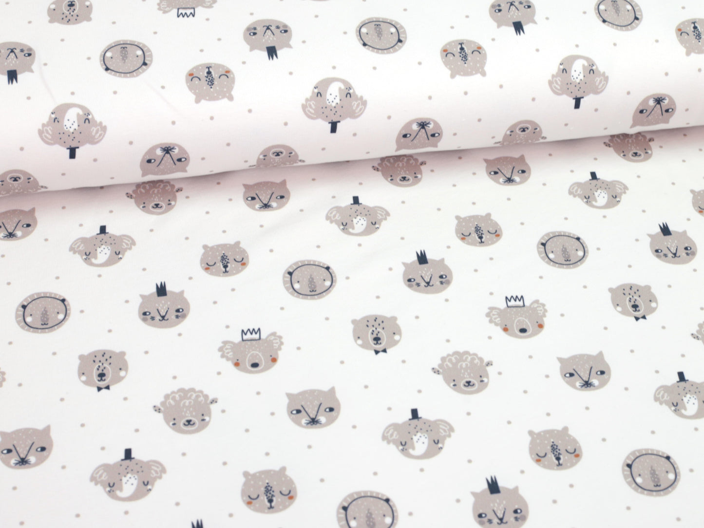 stoff-french-terry-sommersweat-baumwolle-sweat-tiere-koala-katze-schaf-baer-elefant-braun-tupfen-2