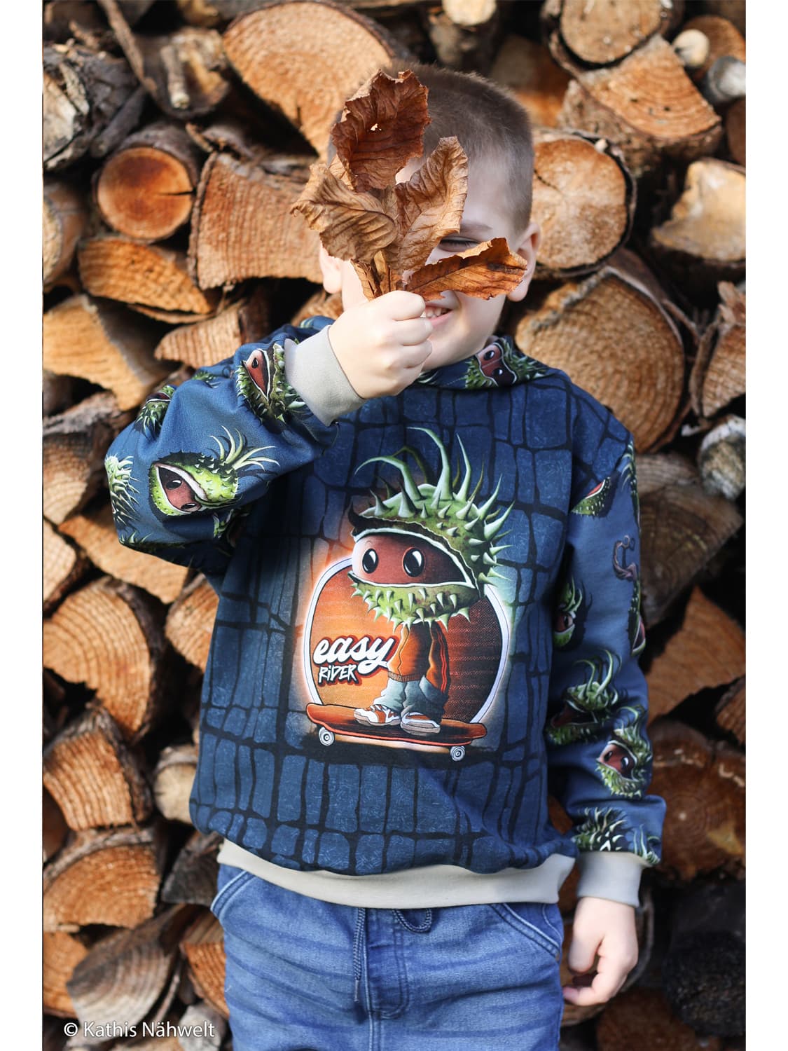 stoff-french-terry-sommersweat-swafing-thorsten-berger-panel-chestnut-kastanie-herbst-easy-rider-naehbeispiel