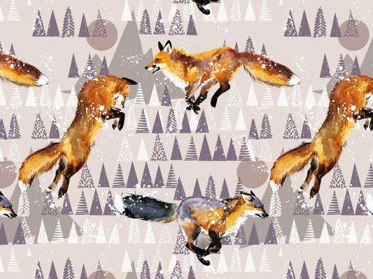 stoff-french-terry-sommersweat-sweat-baumwolle-herbst-wald-fuchs-berge-baeume-braun