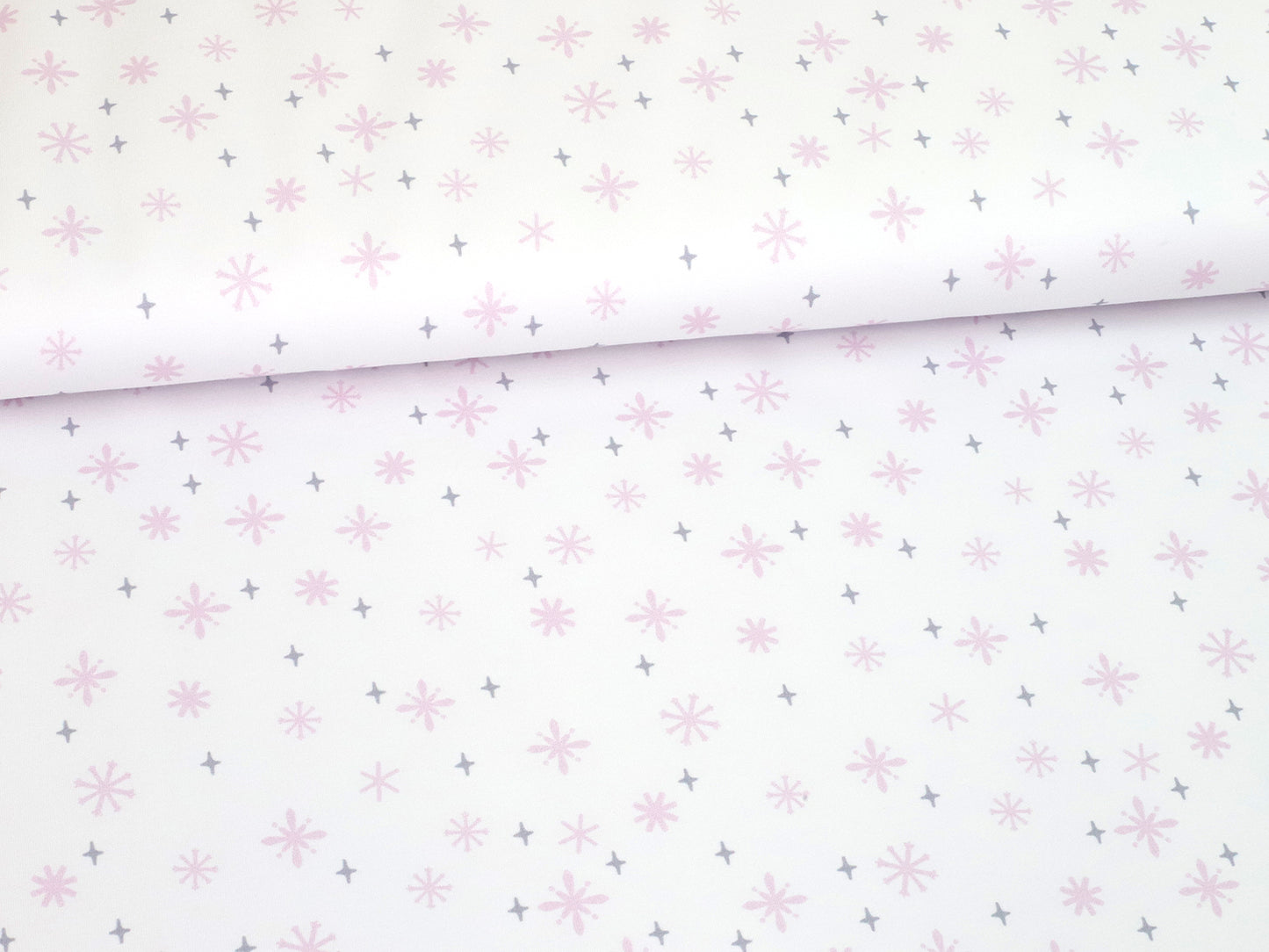 stoff-french-terry-sommersweat-sweat-baumwolle-pinguine-kombi-schneeflocken-rosa