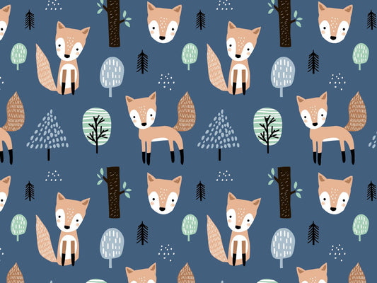 stoff-french-terry-sommersweat-sweat-baumwolle-unangeraut-kathi-kunterbunt-herbst-walfreunde-fox-wald-fuchs-baum-blau