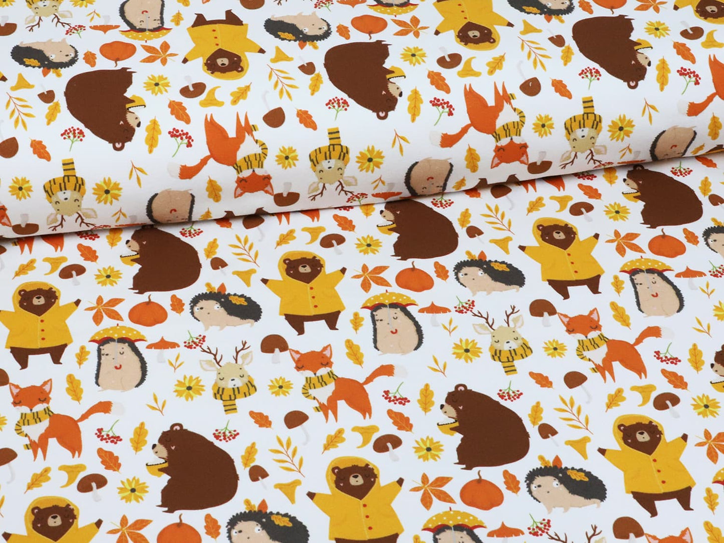 stoff-french-terry-sommersweat-sweat-baumwolle-unangeraut-kathi-kunterbunt-herbst-walfreunde-wald-baer-fuchs-reh-igel-waldtiere-senf-2