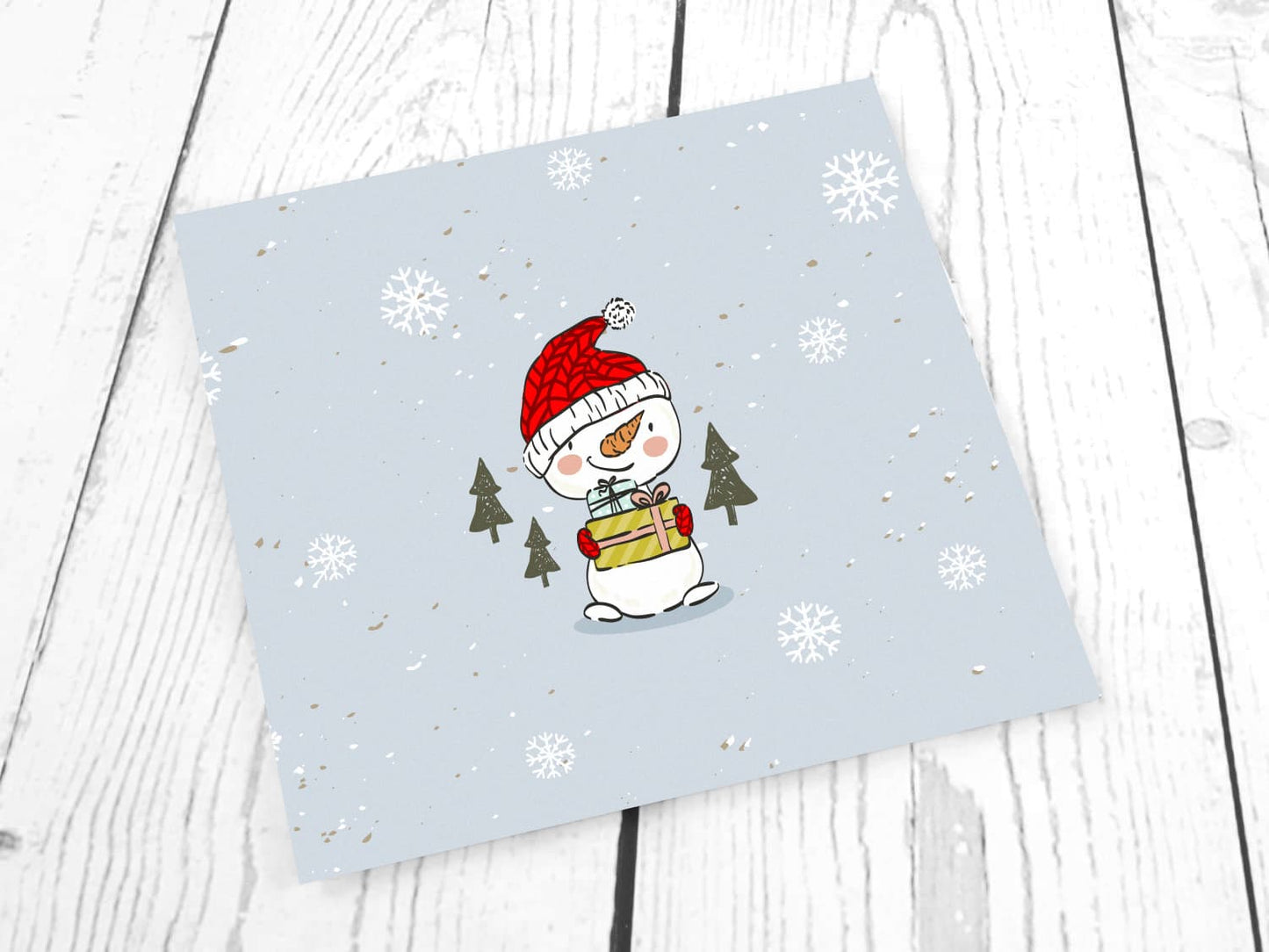 stoff-french-terry-sommersweat-sweat-unangeraut-baumwolle-kathi-kunterbunt-weihnachten-winter-schneemann-tannenbaum-schnee-schneeflocken-blaugrau-panel-schneemann-mit-geschenk