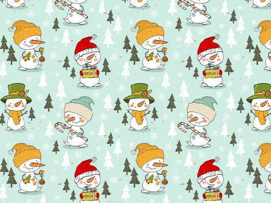 stoff-french-terry-sommersweat-sweat-unangeraut-baumwolle-kathi-kunterbunt-weihnachten-winter-schneemann-tannenbaum-schnee-schneeflocken-mint