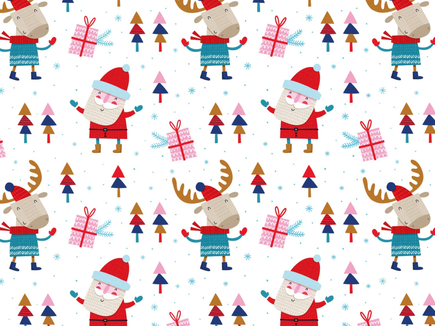 stoff-french-terry-sommersweat-sweat-unangeraut-baumwolle-kathi-kunterbunt-winter-weihnachten-weihnachtsmann-tannenbaum-geschenk-elch-hirsch-rosa