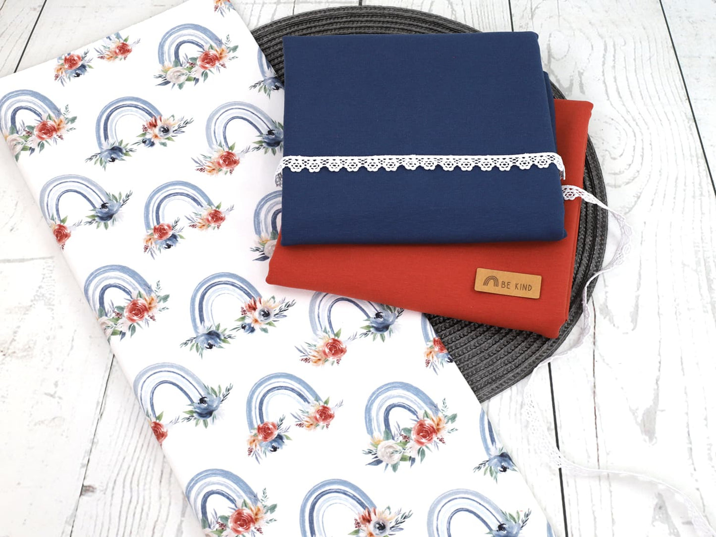 stoff-french-terry-sommersweat-sweat-unangeraut-herbst-regenbogen-rainbow-flower-blumen-blau-kombi