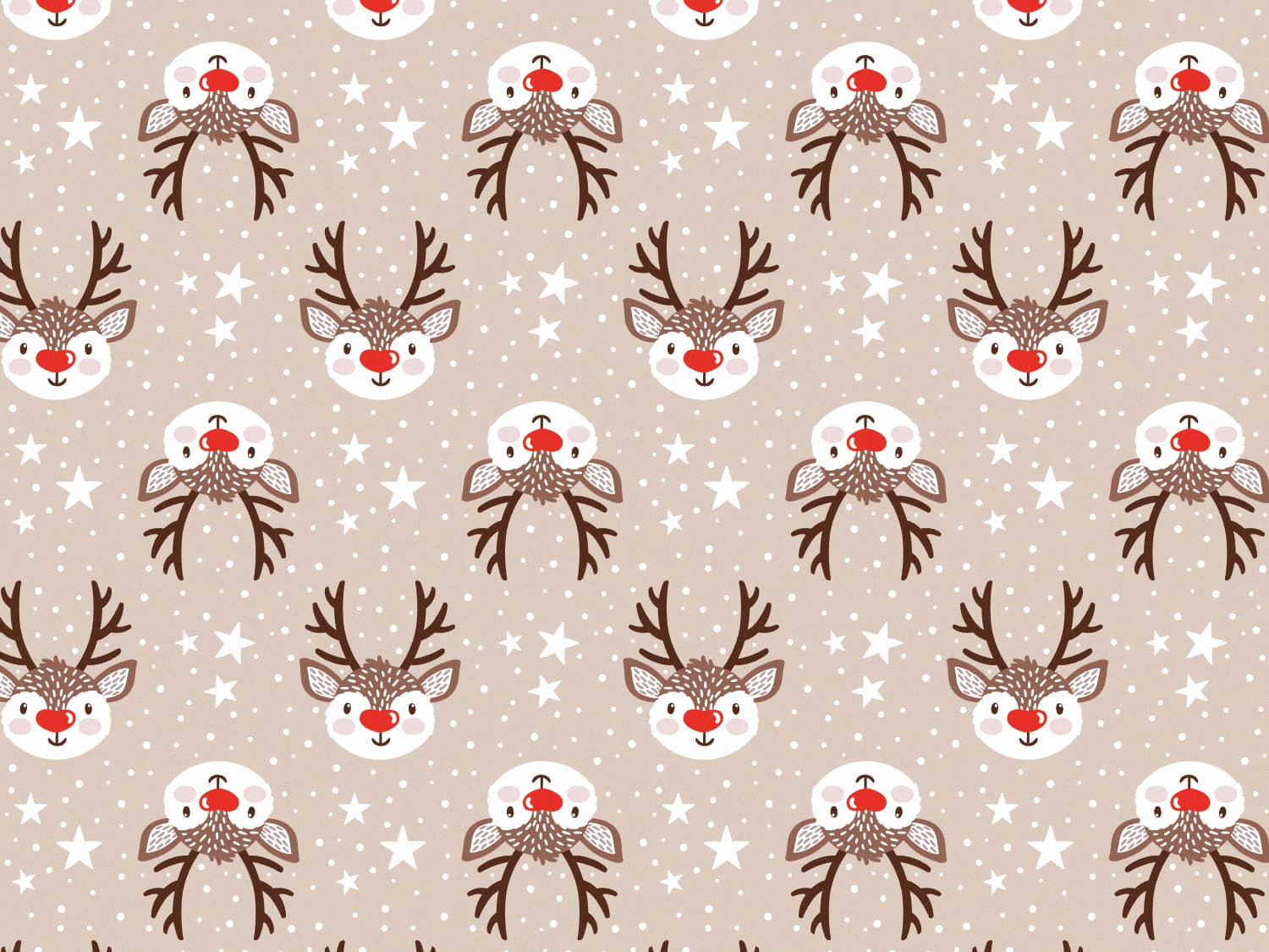 stoff-french-terry-sommersweat-sweat-unangeraut-kathi-kunterbunt-herbst-winter-weihnachten-reh-rentier-rudolph-sterne-tupfen-beige