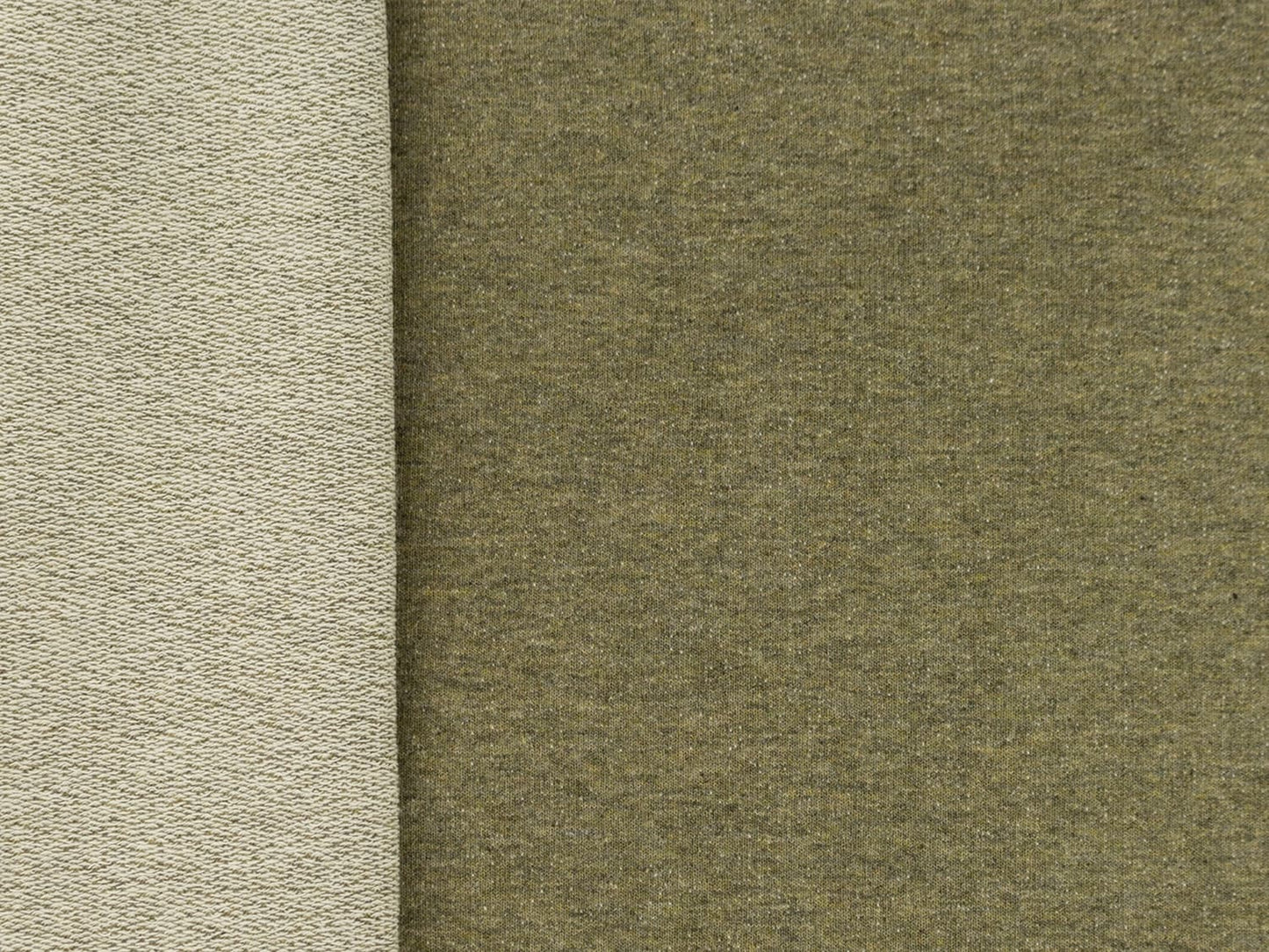 stoff-french-terry-sommersweat-unangeraut-herbst-winter-khaki-meliert
