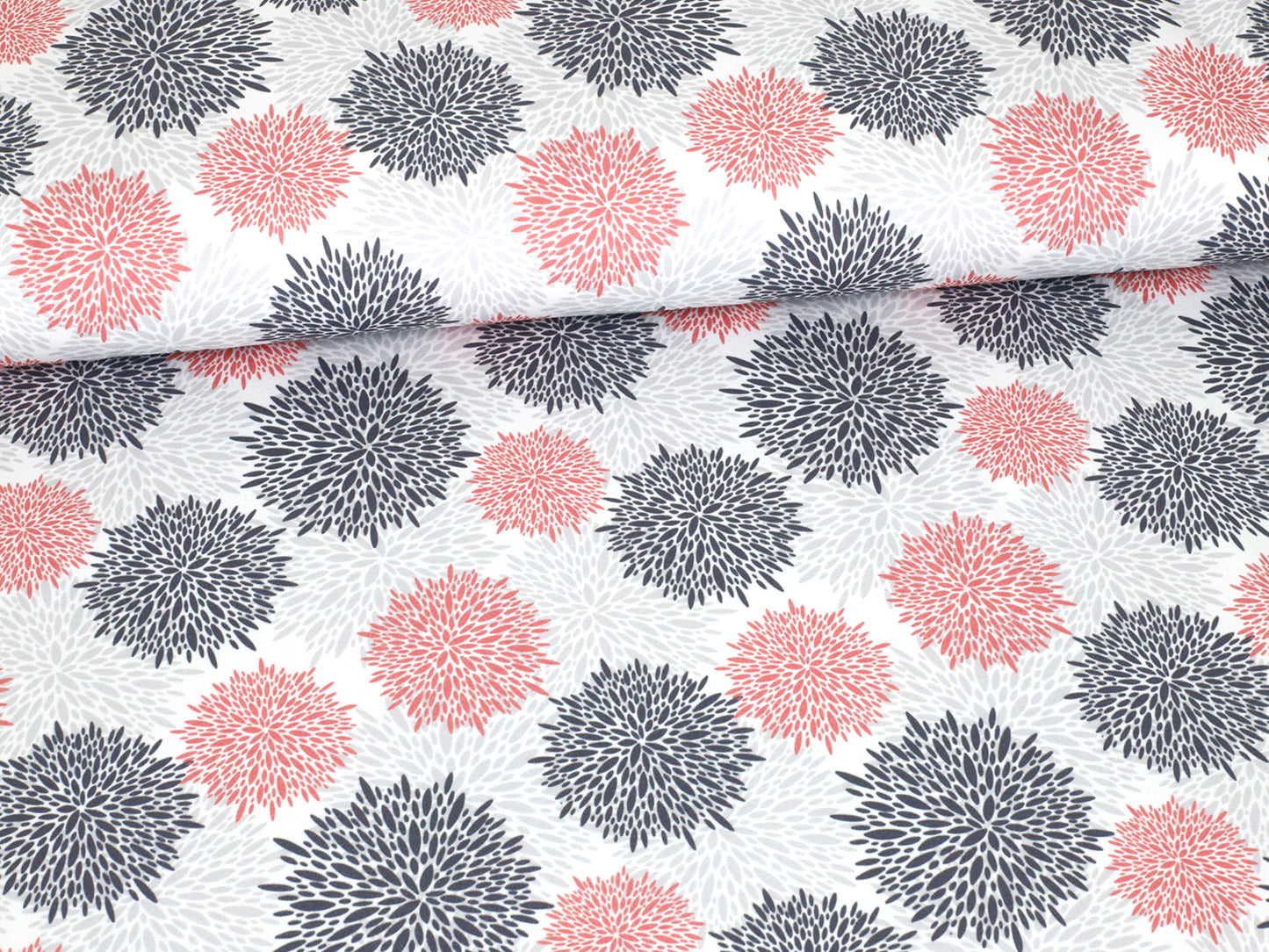 stoff-french-terry-sweat-flower-burst-grau-koralle-2