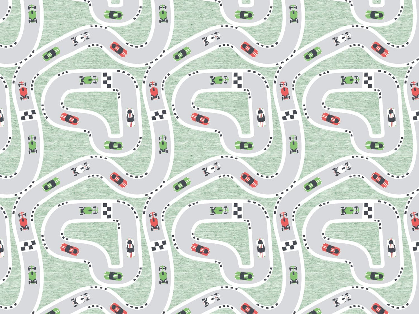 stoff-french-terry-sweat-sommersweat-rennauto-auto-fahrbahn-gruen-meliert-gruen-rot-grau-2