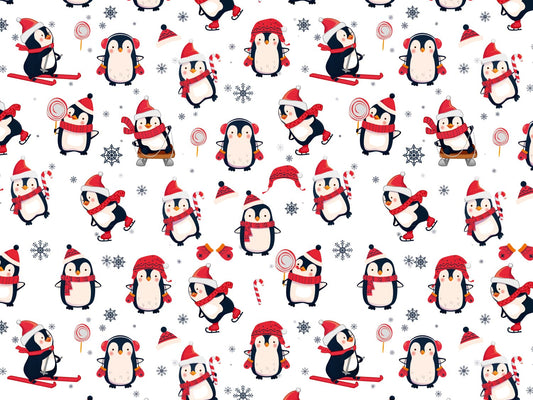 stoff-french-terry-sweat-unangeraut-sommersweat-winter-weihnachten-tiere-pinguin-schlitten-schal-muetze-weiss