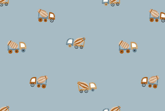 stoff-jackenstoff-regenmantel-wasserabweisend-baufahrzeuge-auto-hellblau