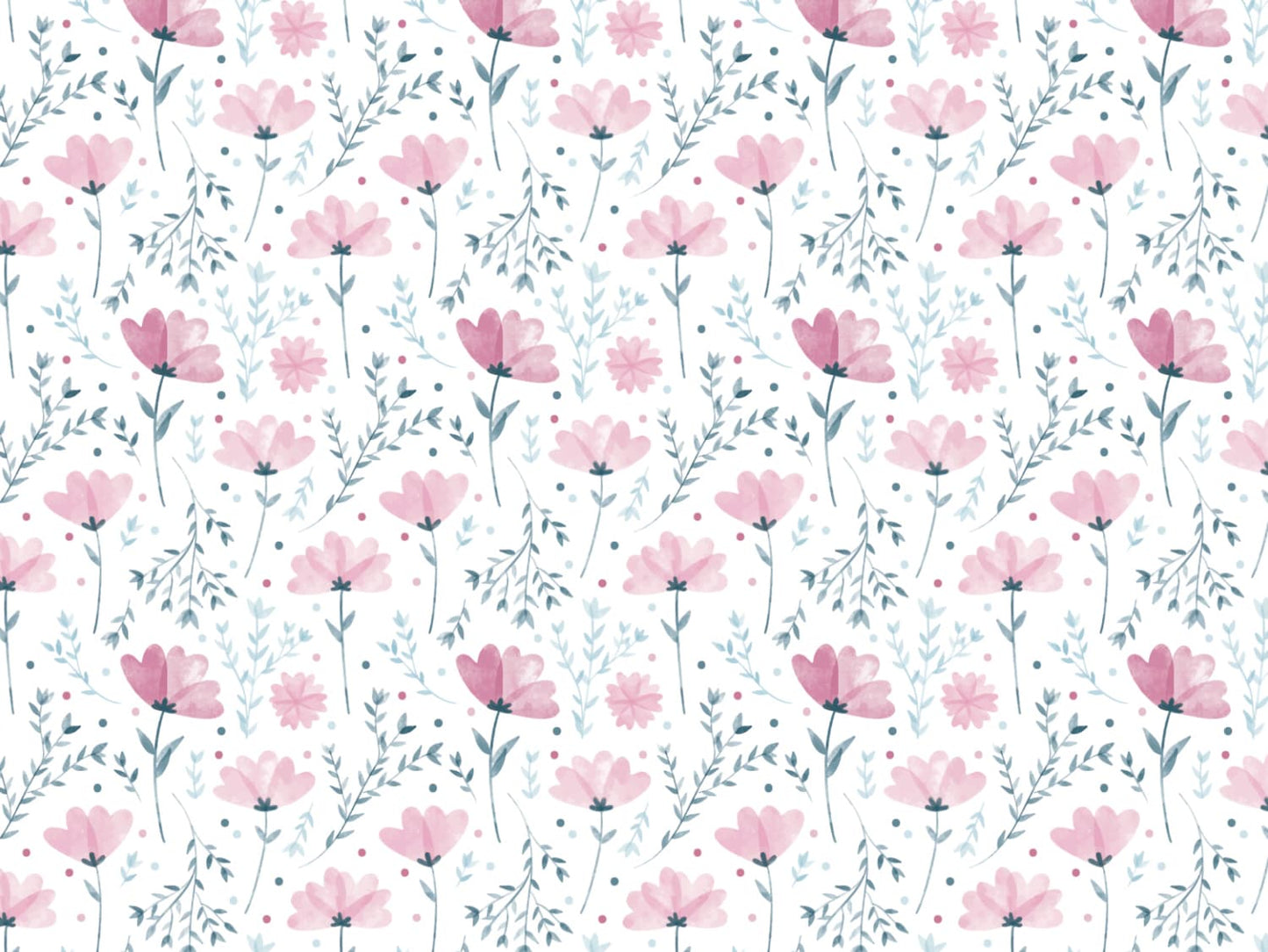 stoff-jersey-baumwolle-baumwolljersey-blumen-floral-klein-blueten-blaetter-schlicht-sommer-fruehling-rosa-petrol