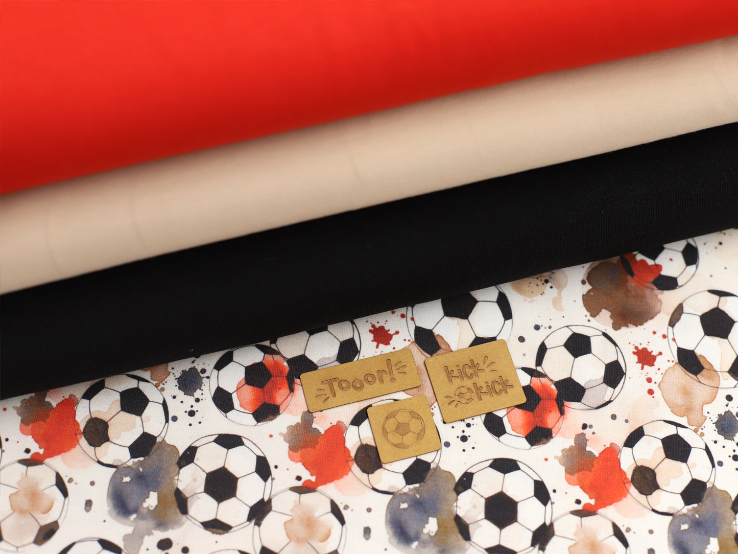 Jersey Stoff - Aquarell Fußball