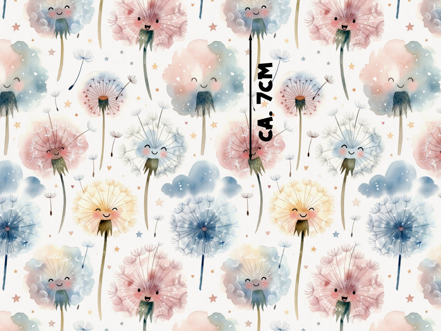Jersey Stoff - Aquarell Pusteblume