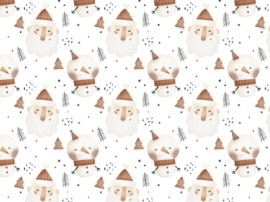 French Terry - Weihnachtsmann & Schneemann