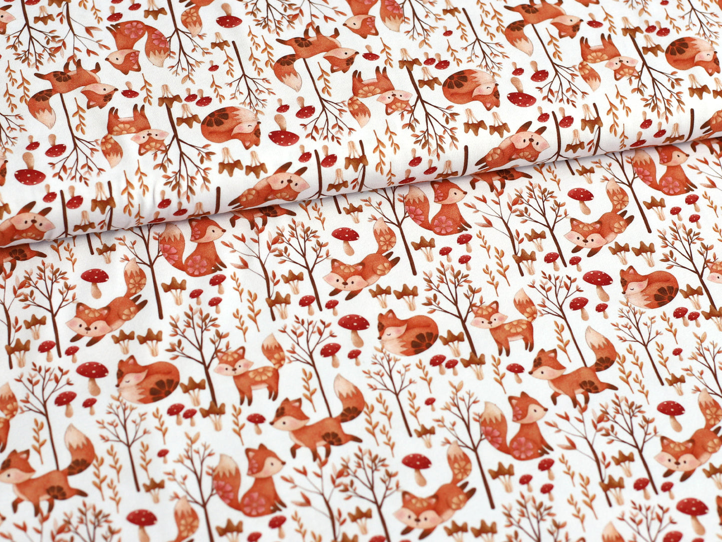 Jersey Stoff - Blumen Fuchs