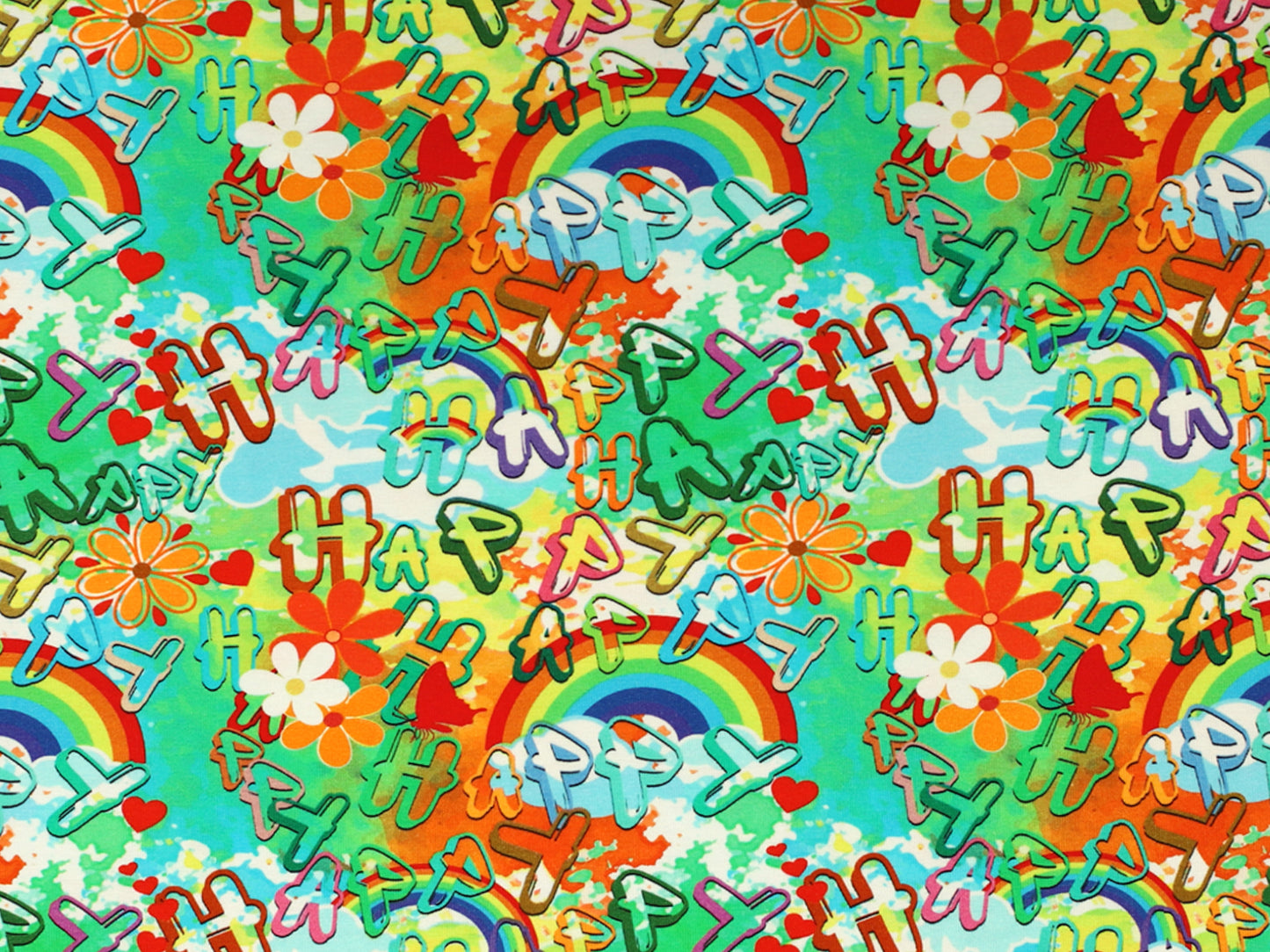 Jersey Stoff - Happy Happy