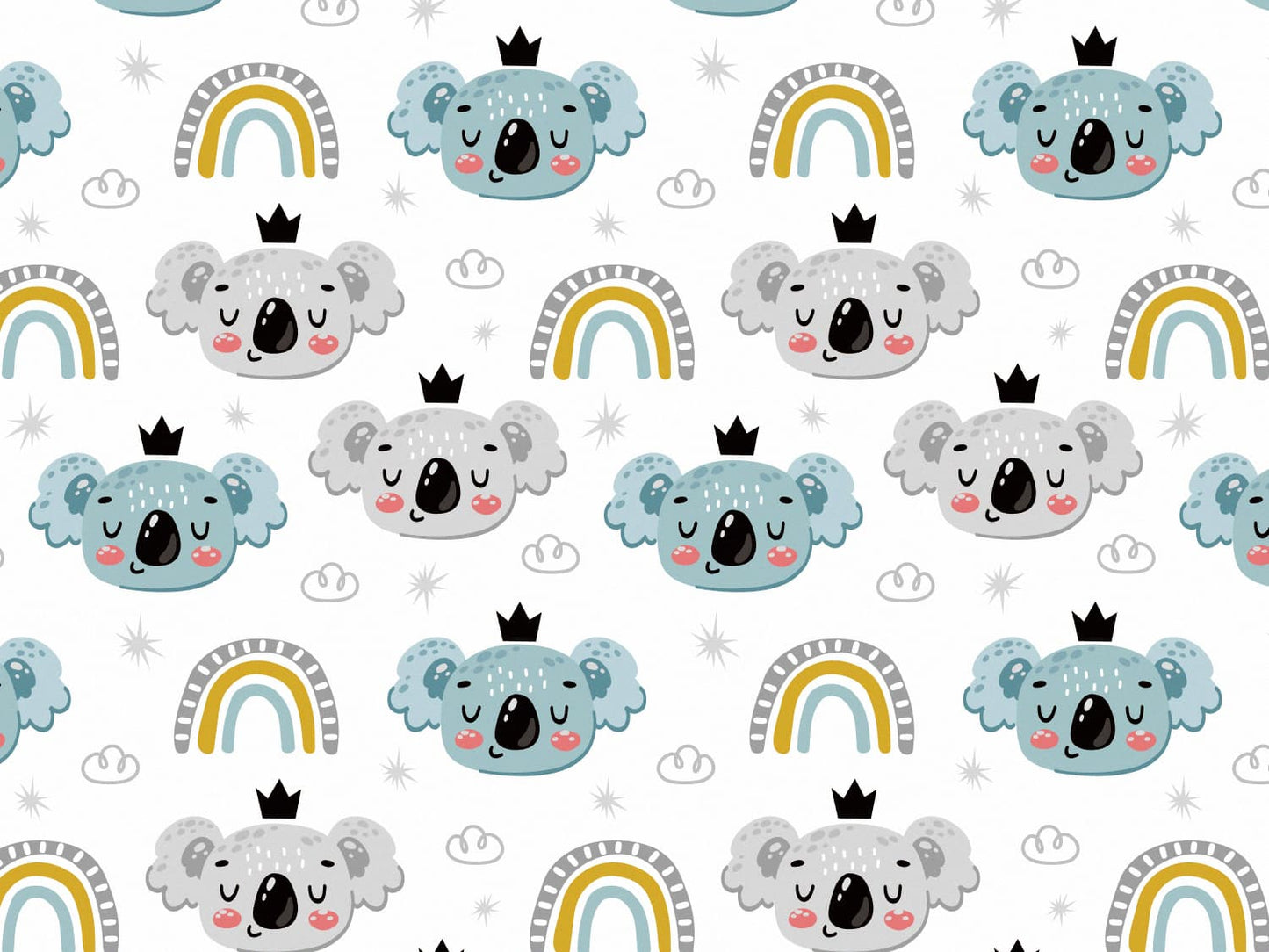 stoff-jersey-baumwolle-baumwolljersey-kathi-kunterbunt-koala-regenbogen-rainbow-sterne-wolken-krone-senf-aqua-grau