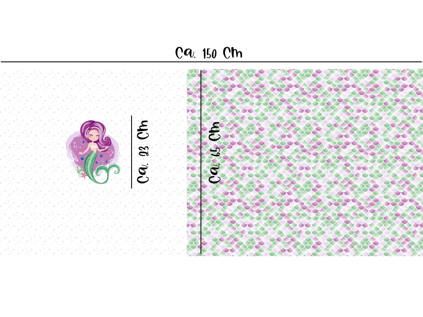 stoff-jersey-baumwolle-baumwolljersey-kathi-kunterbunt-meerjungfrau-mermaid-lila-gruen-neu-panel-masse