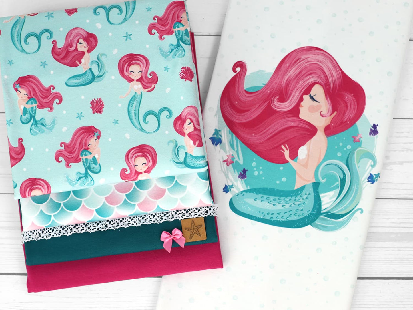 stoff-jersey-baumwolle-baumwolljersey-kathi-kunterbunt-meerjungfrau-mermaid-mint-pink-neu-kombi