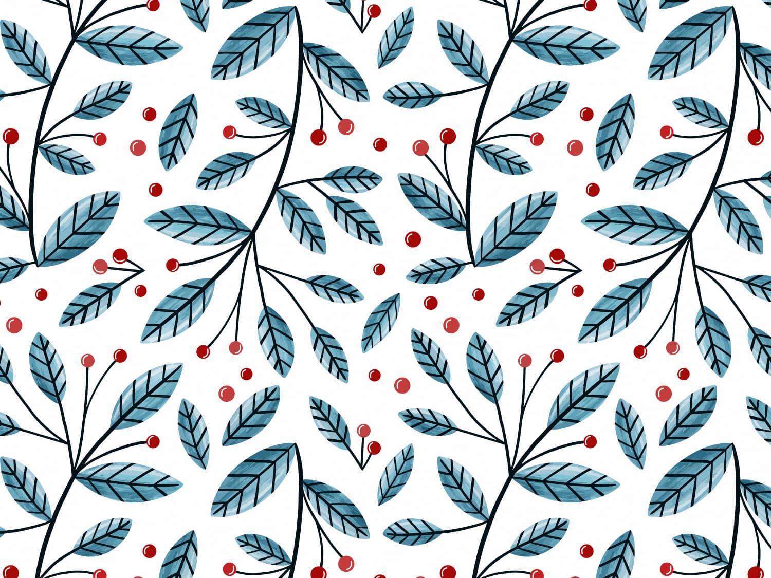 stoff-jersey-baumwolle-baumwolljersey-kathi-kunterbunt-weihnachten-blaetter-zweige-beeren-blau-rot-2