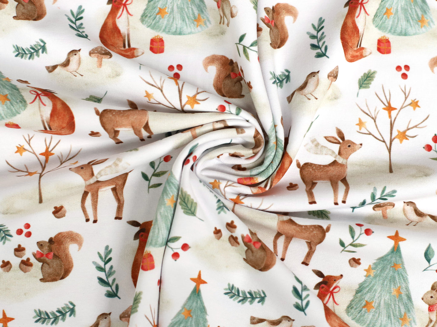 Jersey Fabric - Christmas Animals