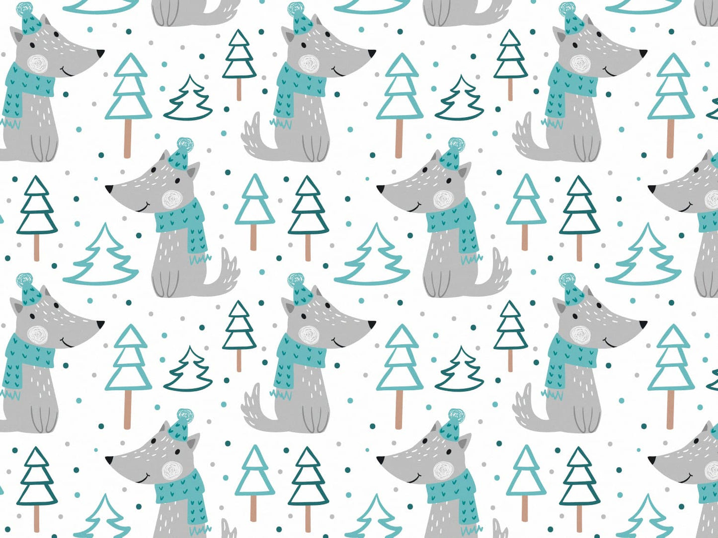 stoff-jersey-baumwolle-baumwolljersey-kathi-kunterbunt-winter-wolf-mit-muetze-und-schal-baum-im-wald-mint-petrol