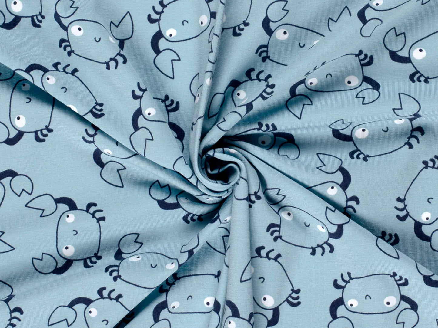 Jersey Stoff - Krabbe - blau