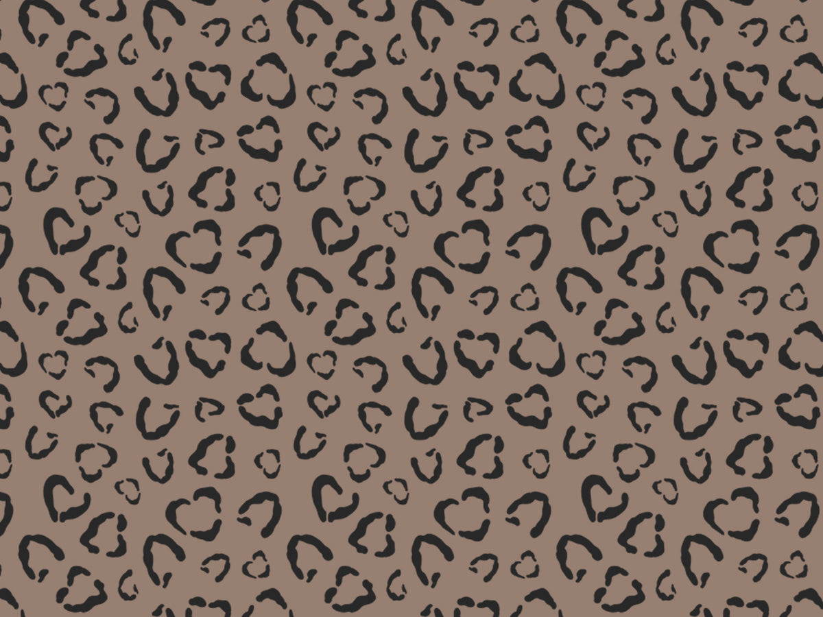 Jersey Stoff - LEO Hearts - Animal Print - braun