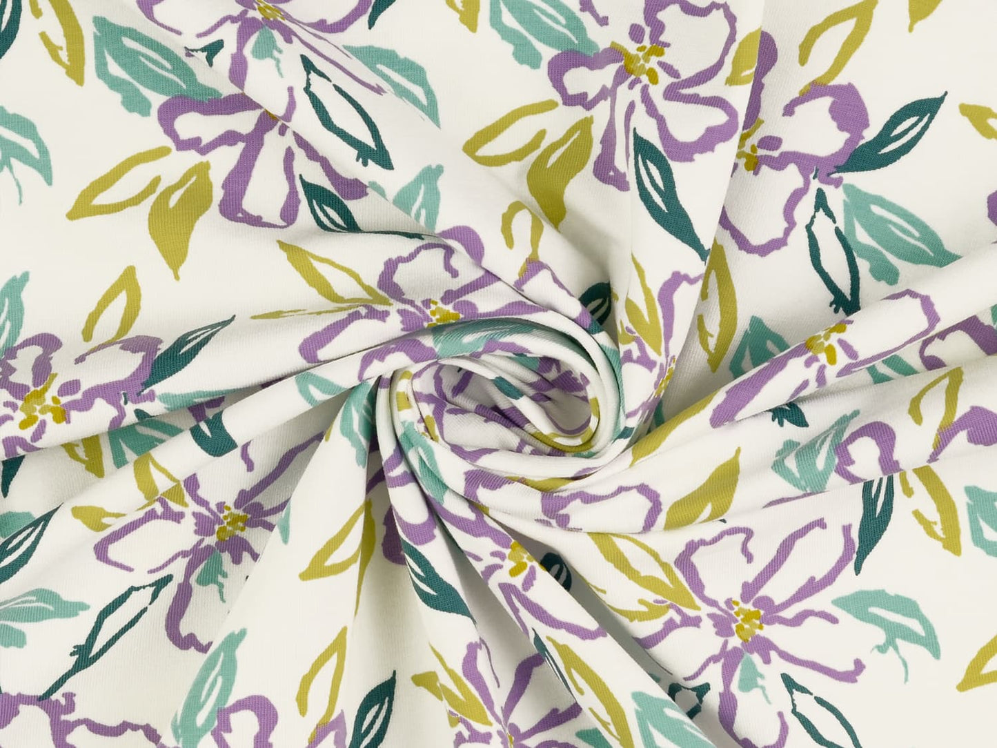 stoff-jersey-baumwolle-baumwolljersey-meterware-abstrakt-pinsel-striche-flecken-kleckse-blumen-floral-flower-petrol-lila