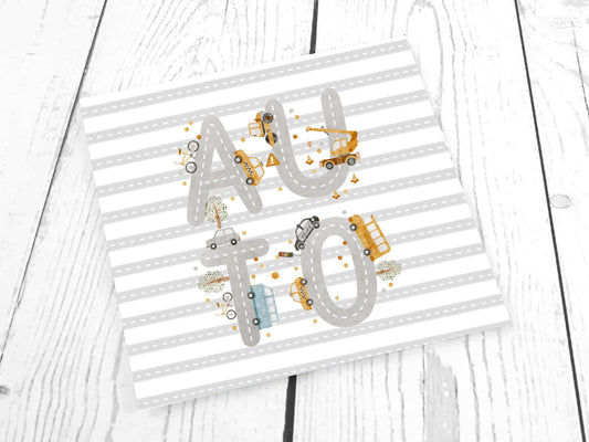 Jersey Stoff - PANEL - Fahrzeuge AUTO