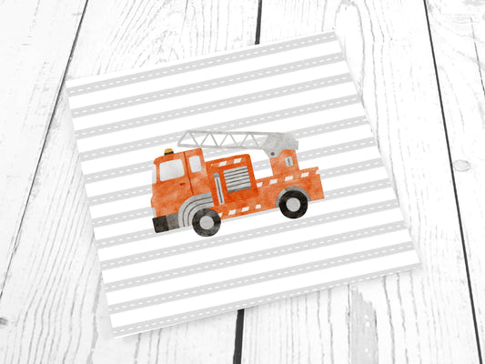 Jersey Stoff - PANEL - Fahrzeuge, Feuerwehr