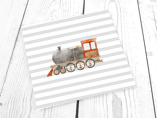 Jersey Stoff - PANEL - Fahrzeuge, Lokomotive