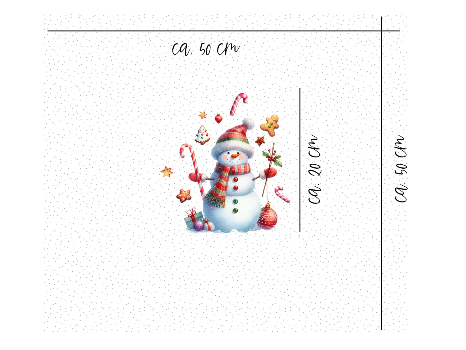 stoff-jersey-baumwolle-baumwolljersey-panel-nikolaus-schneemann-lebkuchen-weihnachten-tupfen-masse