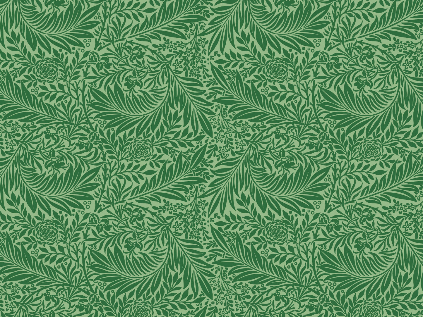 grüner Jersey Stoff mit Blumenmuster, florales Design in verschiedenen Grüntönen auf einem hellgrünen Hintergrund.