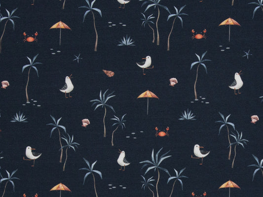 Jersey Stoff - Aurich AM STRAND - dunkelblau