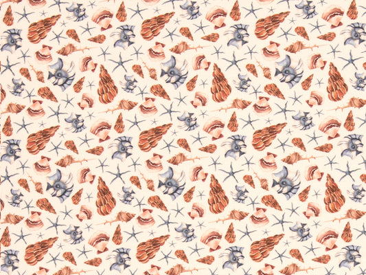 Jersey Stoff - Aurich MUSCHELN - creme