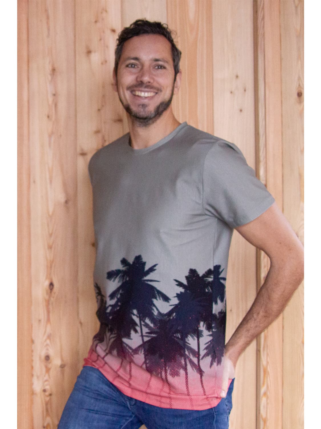 stoff-jersey-baumwolle-baumwolljersey-swafing-thorsten-berger-surferhino-palmen-borduere-koralle-naehbeispiel