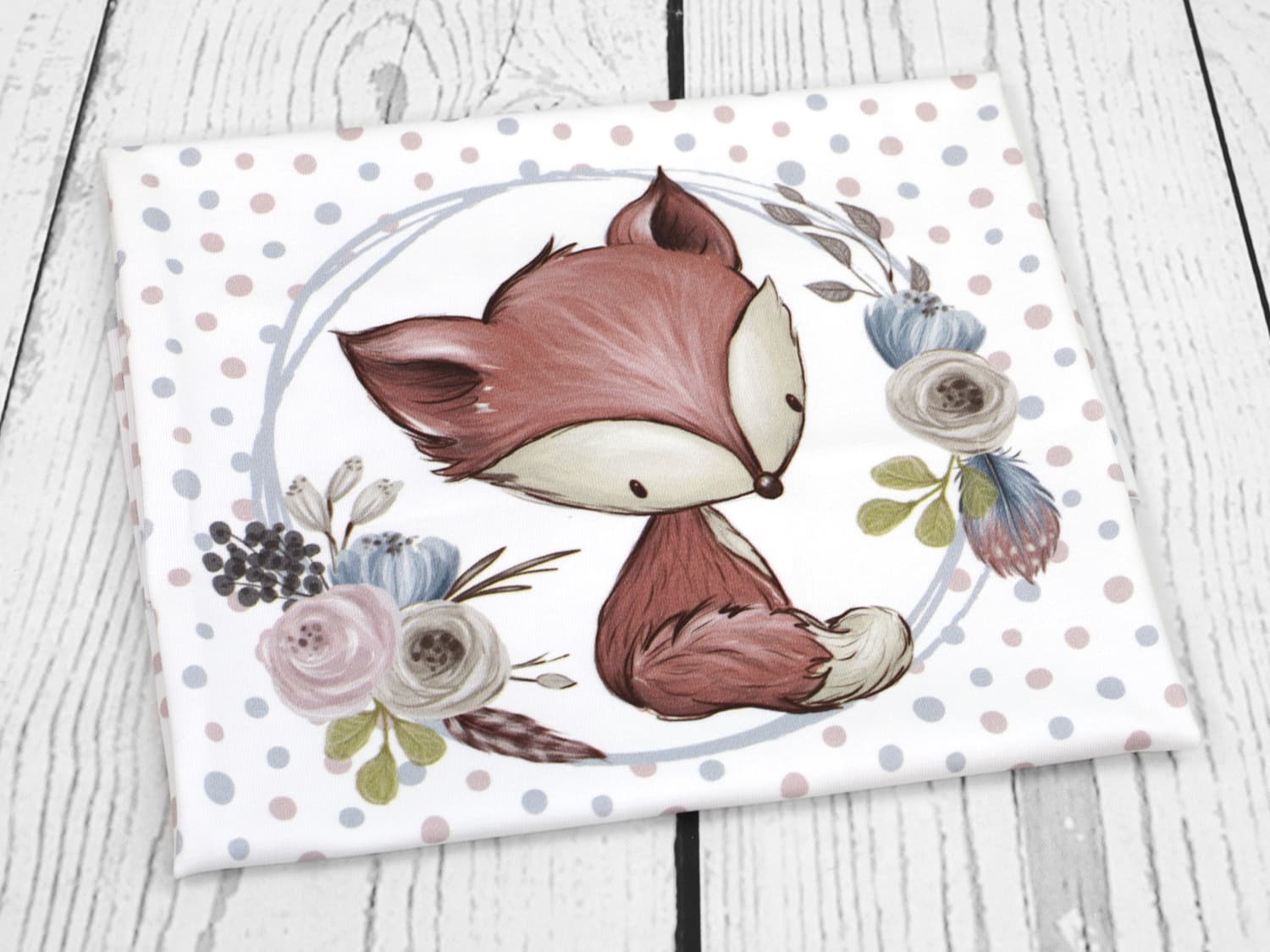 Baumwollstoff Stoff Panel Fuchs Jersey Stoff PANEL Blumige